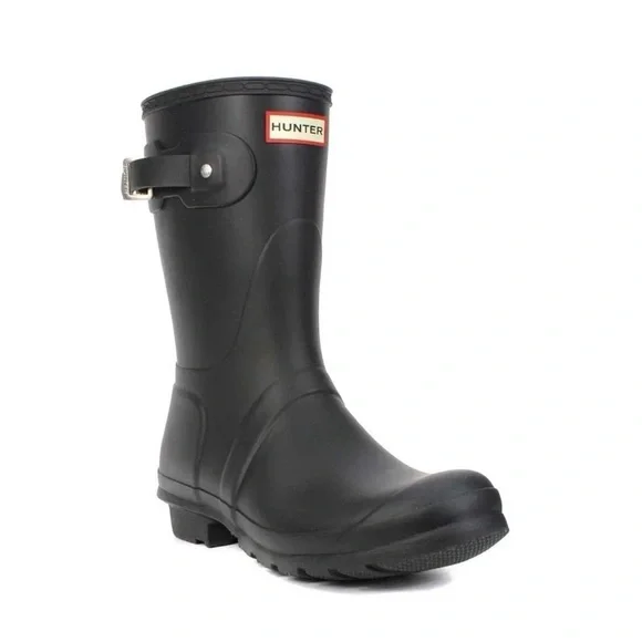 NEW Hunter Original Short Women's Boots Black Size 7 - Picture 1 of 4